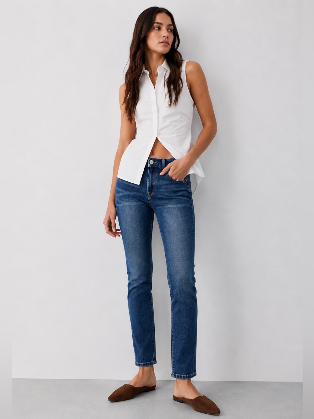 7 For All Mankind Slimmy Skinny Jeans Size 14 Medium Wash Stretch Denim